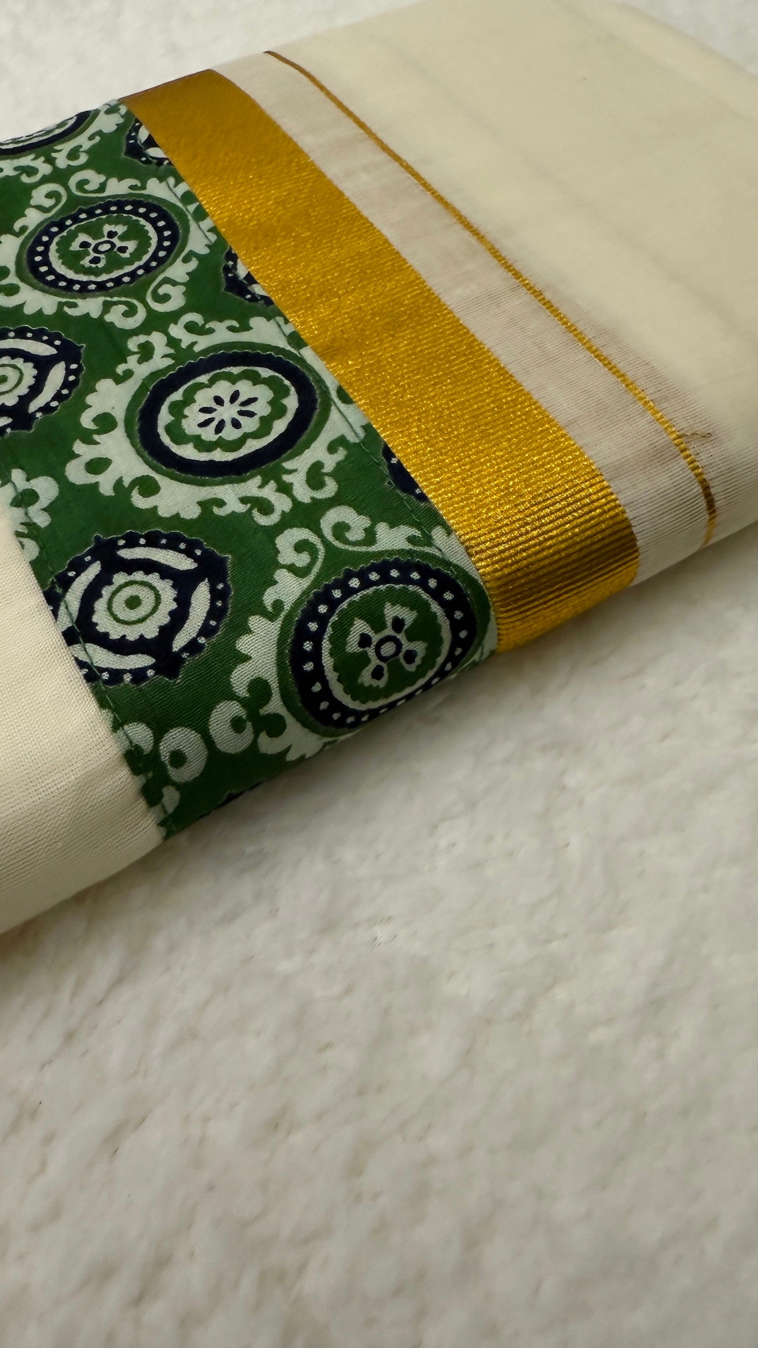 Ajrakh Green Kurta and Mundu